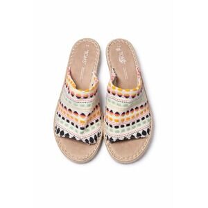 TOMS Espadrille Slide Sandals Women's Size 8 Multicolor Textile Summer Boho